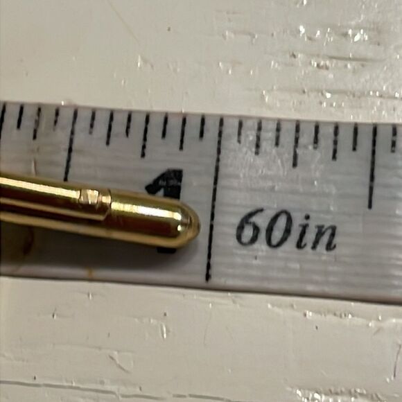 Vintage 1960s MCM gold tone rectangular Mother-of-Pearl bullet back cuff links - Picture 8 of 10